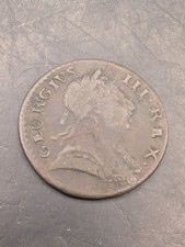 🔥 1773 British Colonial Halfpenny King George III king of America Colony VF+ picture