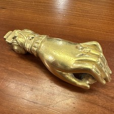 Antique Victorian Brass Hand Door Knocker picture