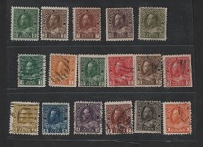 CANADA 1911-1923 KING GEORGE V LOT OF 17 STAMPS ONLY 5 ARE MINT OR UNUSED picture
