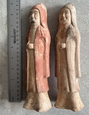 A Pair Of Antique Chinese Pottery Figures/Statues Possibly Tang picture