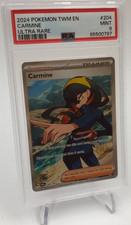 2024 POKEMON TWM EN Trading Card CARMINE #204 ULTRA RARE graded PSA MINT 9 picture