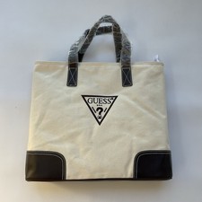 Guess Unisex Tote Bag Leather Details Natural Color picture