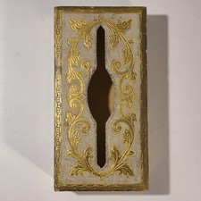 Vintage Florentine Style Gold Gilt Wood Tissue Box Cover Ornate Italian Design picture