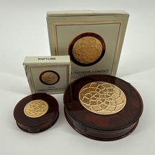 Vtg Avon Fashion Glacé Compact Powder and Perfume Vanity Lot   picture