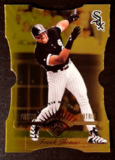RARE ~1997 Leaf fractal Matrix Frank Thomas #107 ~ Gold Z-Axis Die-Cut /100 picture