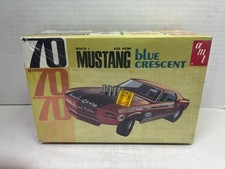 1/25 VINTAGE AMT 1970 FORD MASTANG MACH 1 BLUE CRESCENT WHITE MODEL CAR KIT picture