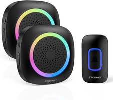 TECKNET Wireless Doorbell with 2 Portable Receivers, Battery Powered Doorbell picture