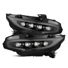 For 16-21 Honda Civic AREX Nova Alpha Black LED Projector Headlights Headlamps picture