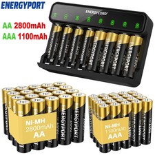 Lot AA AAA Rechargeable Batteries 2800mAh 1100mAh 1.2V/ NI-MH LCD Smart Charger picture