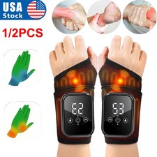2pk Electric Wrist Hand Massager 3 Level Heating 3 Modes Vibration Pain Relief picture