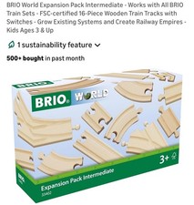 BRIO World Expansion Pack Intermediate Wooden Train Track Set 33402, Age 3+ picture