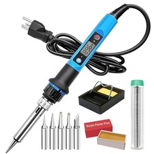 Soldering Iron Kit, 80W 110V Fast Heat up in 10s LCD Digital 80W, 80w-blue picture