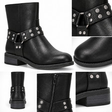 Frye and Co. Conley Womens Booties Sizes 8 11 Stacked Heel Side Zip Round Toe picture