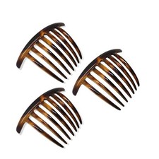 Parcelona French Twist Large Shell 7 Teeth Cellulose Side Hair Combs(3 Pcs) picture