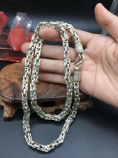 Rare Chinese Miao Tibetan silver handmade necklace noble gift 60 cm long picture