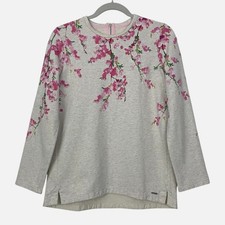 Joules Grey & Pink Floral Blossom Long Sleeve Top picture
