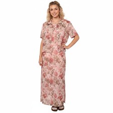 Vintage 90s Alago Floral Pink Maxi Dress & Matching Shirt Set 2 Piece Co-ord Set picture