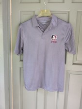 Florida State Seminoles FSU Russell Athletic Polo Men's M Gray Striped NCAA picture