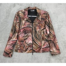 Joseph Ribkoff Jacket Womens Size 12 Sequin Embellished Abstract Full Zip Artsy picture