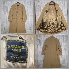 Vintage Boyd's Cashmere Blend Overcoat Mens L (44) Camel Tan Union Made USA  picture