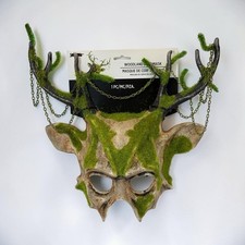 KBW Woodland Deer Mask Adult Moss Antlers Chains Halloween Costume Creepy Horror picture