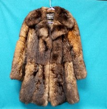Vintage Evan's Mid Length Opossum Fur Coat Women's Sz 8 picture