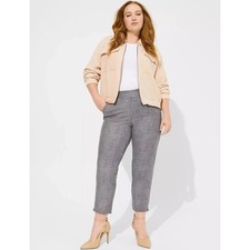 Torrid Grey Ivy Texture Studio Luxe Ponte Pull On Relaxed Tapered Pants 1 Short picture