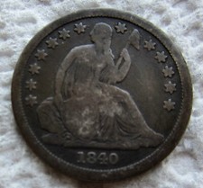 1840-O No Drapery  Seated Liberty Dime Rare Key Date New Orleans O Mint VG + picture