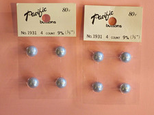Vintage Pacific Button Co Pearlescent Dome Shank Buttons 2 Cards 8 Total picture