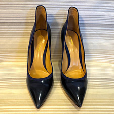 Gianvito Rossi Dark Blue Leather Pointed Toe Stiletto Pump US 11 picture