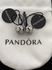 Pair Of Authentic Pandora Primrose Meadow White Enamel Charm 791488EN12 NWT picture