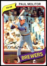 1980 Topps #406 Paul Molitor Milwaukee Brewers HOF Baseball Card picture