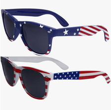 2 Pairs Bulk American Sunglasses USA Flag Classic Patriot picture
