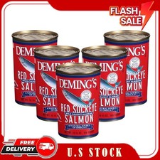 5 pack, Deming's Red Sockeye Wild Caught Alaskan Canned Salmon, 14.75 Oz picture