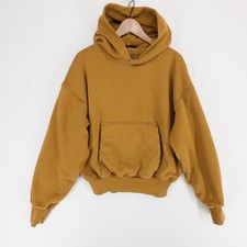 Yeezy Gap Perfect Hoodie Mens M Brown Double Layer Heavyweight Boxy Cropped picture