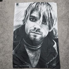 Vintage 2003 KURT COBAIN Nirvana Fabric AOP Poster Banner Flag Large 42 X 28 picture
