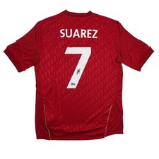 Autographed/Signed Luis Suarez Liverpool Red Soccer Jersey Beckett BAS COA picture