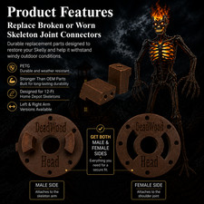 12ft Inferno Deadwood Skeleton Head Receiver (female) and (male) Home Depot picture