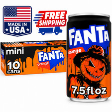 Fanta Orange Halloween Soda 7.5 fl oz Mini Cans 10 Pack Seasonal Edition picture