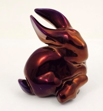 Zsolnay Eosin Bunny Figurine with Branch - Deep Red picture