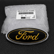 Ford Oval Emblem 4 Inch Badge Black Yellow Front Grille Tailgate Logo picture