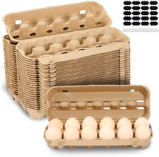 25-Pack Empty Egg Cartons 12 Count,Natural Paper Pulp Egg Cartons Bulk picture