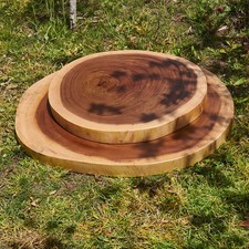 Solid Acacia Wood Round Live Edge Slab - Natural Edge DIY Table Top Rustic picture