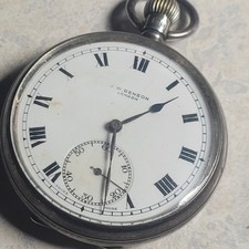 Beautiful Antique J. W. Benson Sterling Silver Pocket Watch Very Reliable picture
