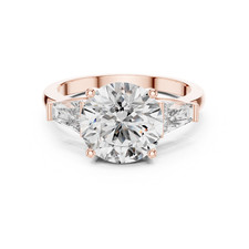 4.17 Ct Lab Grown Diamond Round IGI Certified Gift For Her Gold Ring 14K F VVS picture