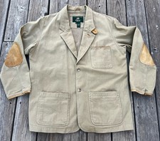 Vintage ORVIS Men's L Zambezi Cotton Safari Field Jacket Leather Elbow Patches picture