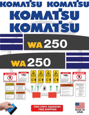 Fits Komatsu WA250 Decal Kit Wheel Loader Stickers – 3M Vinyl –  picture