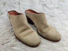 NATALIA BLANCO Brown Suede Leather Slip On Heel Booties Size EUR 36 picture