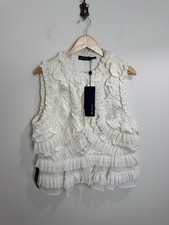 Mint Velvet Cream Ruffle Detail Top UK 16 Summer Occasion RRP £130 picture