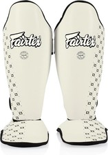 Fairtex SP5 Muay Thai Shin Guards Medium White Kickboxing MMA Training picture